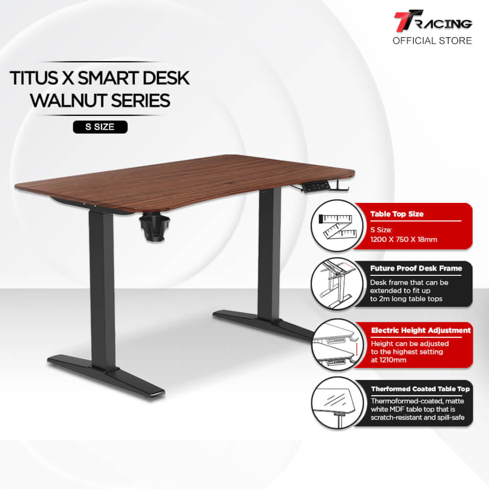 โต๊ะปรับระดับ TTRACING TITUS X SMART DESK 1.2M สี WALNUT